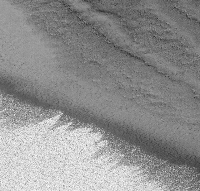 NASA image: On the Edge: The Retreating Mars Polar Ice Cap