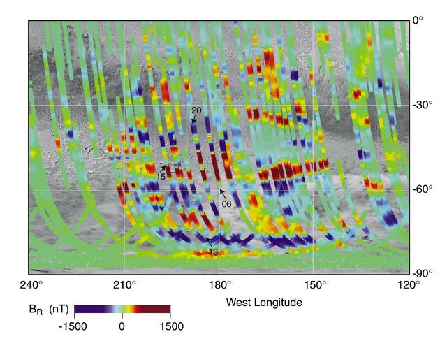 Magnetic Strips Preserve Record of Ancient Mars