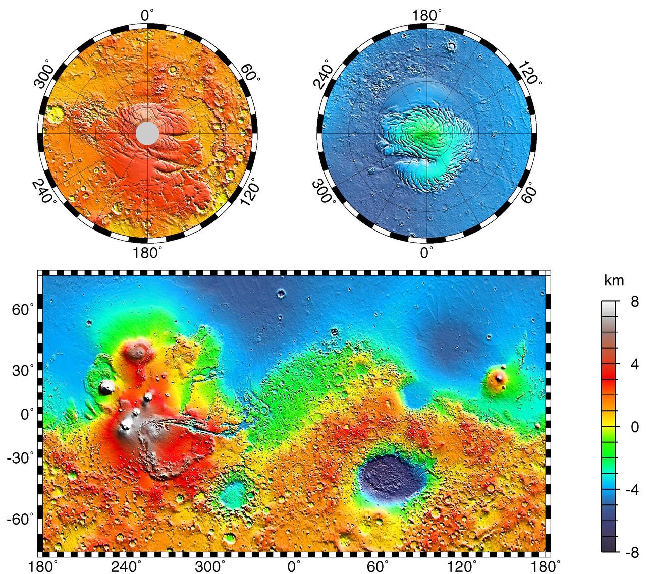 Maps of Mars Global Topography
