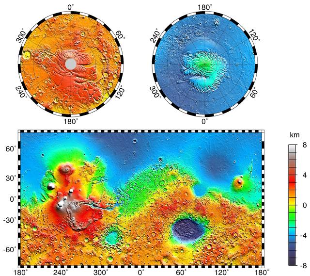 NASA image: Maps of Mars Global Topography