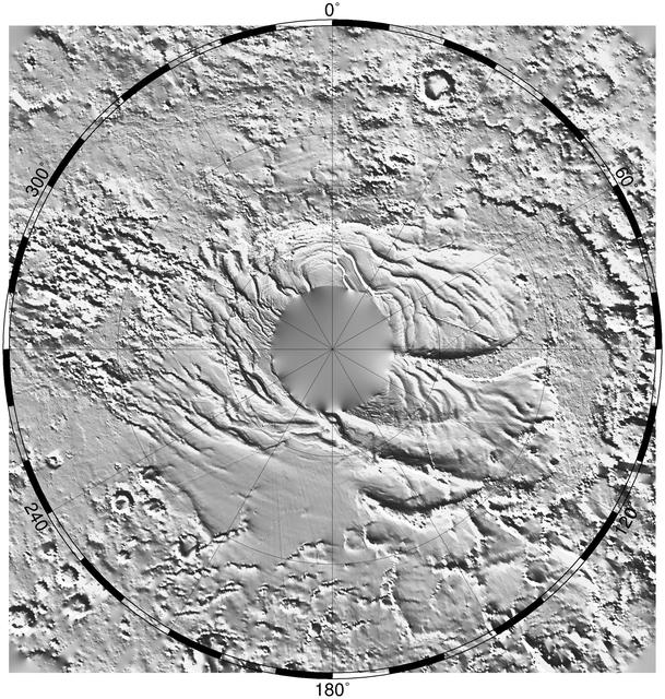 NASA image: South Polar Topography MOLA