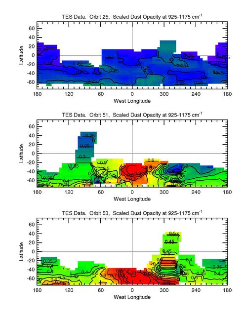 NASA image: Growth of a Dust Storm TES