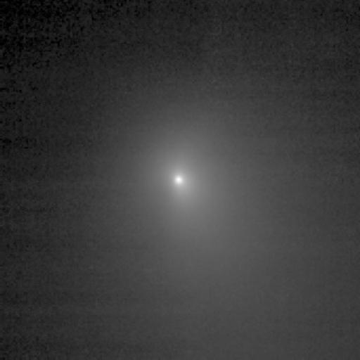 This picture of Tempel 1 was taken by NASA Deep Impact. Even though the spacecraft was over 10 days away from the comet when these data were acquired, it detected some of the molecules making up the comet gas and dust envelope, or coma.