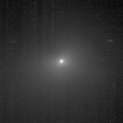 This image shows comet Tempel 1 as seen through the clear filter of the medium resolution imager camera on NASA Deep Impact. It was taken on June 30, 2005. 