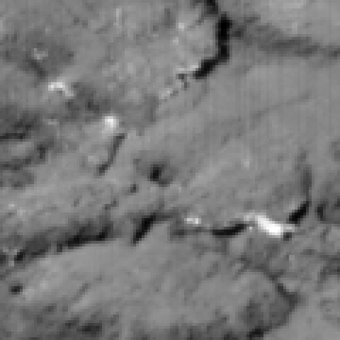 This image shows comet Tempel 1 approximately 30 seconds before NASA Deep Impact probe smashed into its surface. It was taken by the probe impactor targeting sensor.