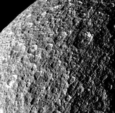 Rhea - Icy Cratered Surface