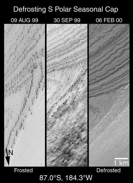A High-Resolution Look at the Spring Thaw of the Martian South Polar Cap