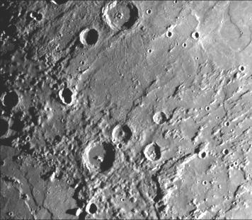 This image, from NASA Mariner 10 spacecraft which launched in 1974, is of the northeastern quadrant of the Caloris basin and shows the smooth hills and domes between the inner and outer scarps and the well-developed radial system east of the outer scarp
