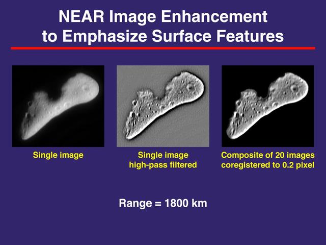 NASA image: Eros Details Enhanced by Computer Processing