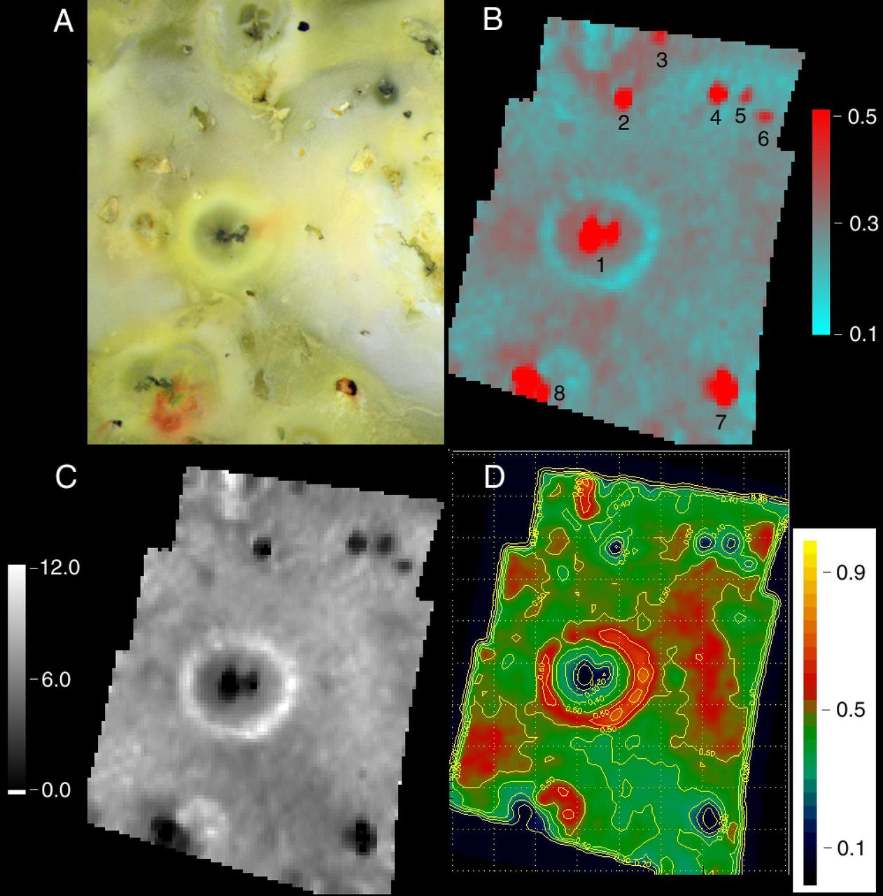 The Prometheus region of Jupiter moon Io was imaged by NASA Galileo spacecraft in 1999. The maps made from spectrometer data show the interplay between hot silicates on the surface and sulfur dioxide frost.
