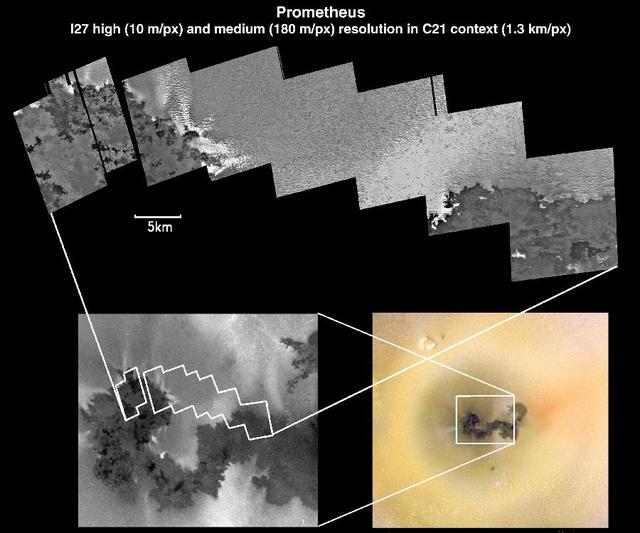 Io Prometheus Volcano at Various Resolutions
