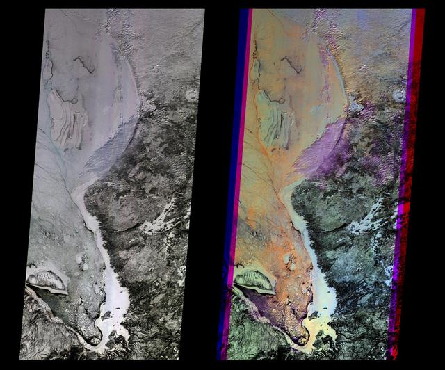These multi-angle images of Hudson Bay and James Bay, Canada, taken 24 February 2000 from NASA Terra spacecraft, come from the downward-looking nadir camera on the MISR instrument onboard NASA Terra satellite.