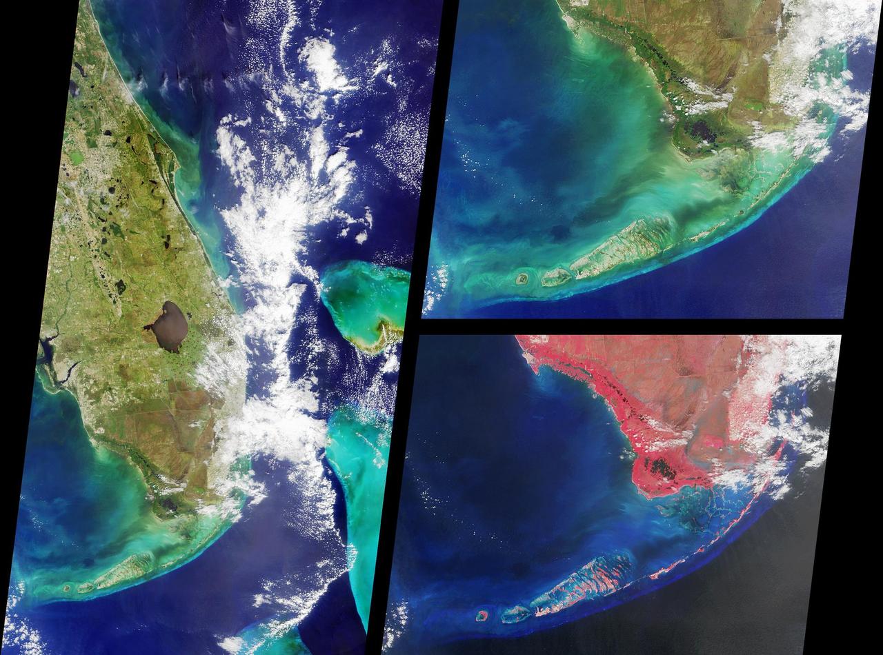 These images from NASA Terra satellite images are of southern Florida were acquired on October 18, 2000 Terra orbit 4446.