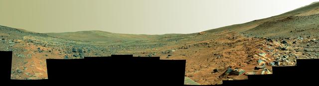 NASA image: Spirit Paige Panorama of the Interior of Home Plate False Color