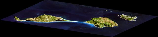 NASA image: 3-D perspective of Saint Pierre and Miquelon Islands