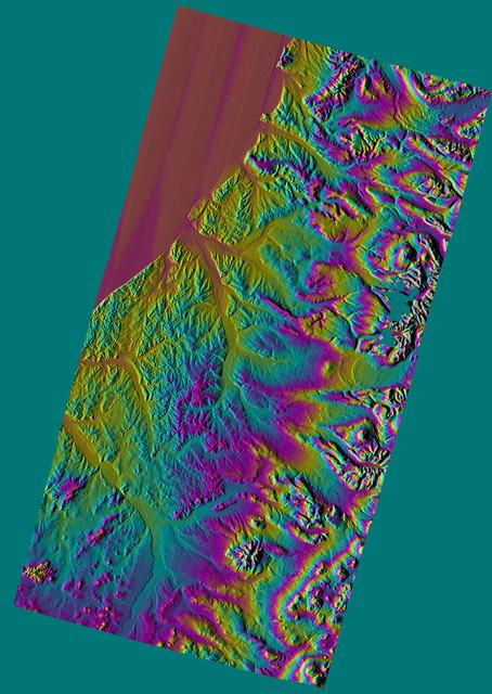 NASA image: Shaded Relief Color Wrapped, Kamchatka Peninsula, Russia