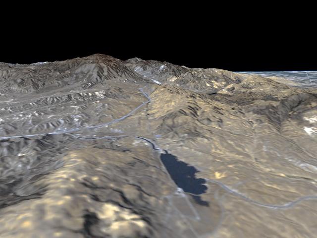 NASA image: Perspective View, San Andreas Fault