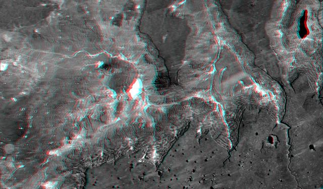 NASA image: Anaglyph: Basalt Cliffs, Patagonia, Argentina