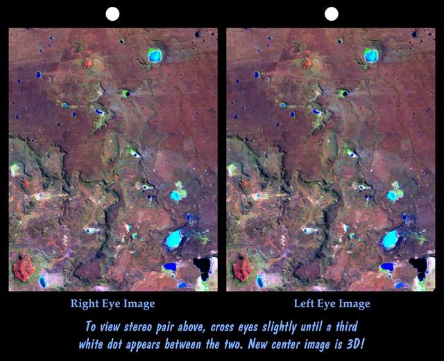 The Meseta de Somuncura is a broad plateau capped by basalt. Near its western edge is evidence of multiple volcanic events and a complex erosion history.