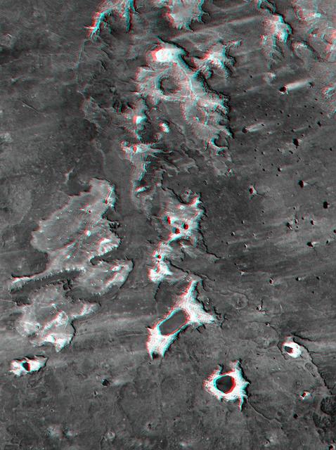 NASA image: SRTM Anaglyph: Meseta de Somuncura, Patagonia, Argentina Near Los Menucos