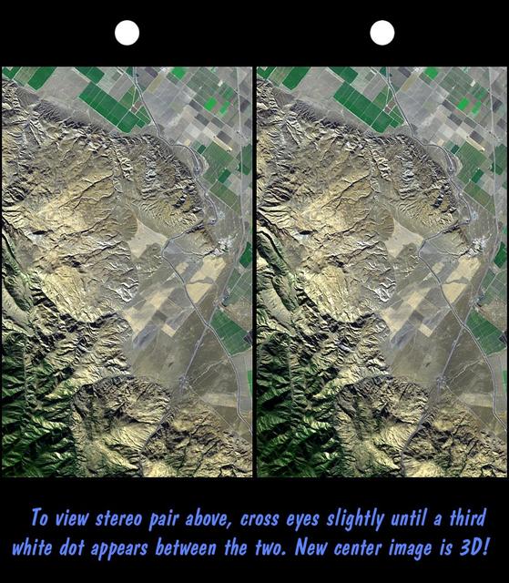 NASA image: SRTM Stereo Pair: Wheeler Ridge, California