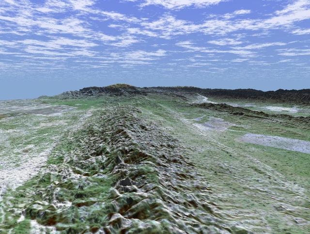 The 1,200-kilometer 800-mile San Andreas is the longest fault in California and one of the longest in North America as seen by NASA Shuttle Radar Topography Mission SRTM on February 16, 2000.