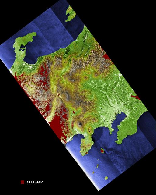 NASA image: Radar Image with Color as Height: Tokyo, Honshu, Japan