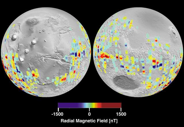 NASA image: Mars Crustal Magnetic Field Remnants