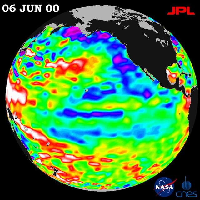 NASA image: TOPEX/El Niño Watch - Strong, Long-lasting La Niña Just Fading Away, June 19, 2000