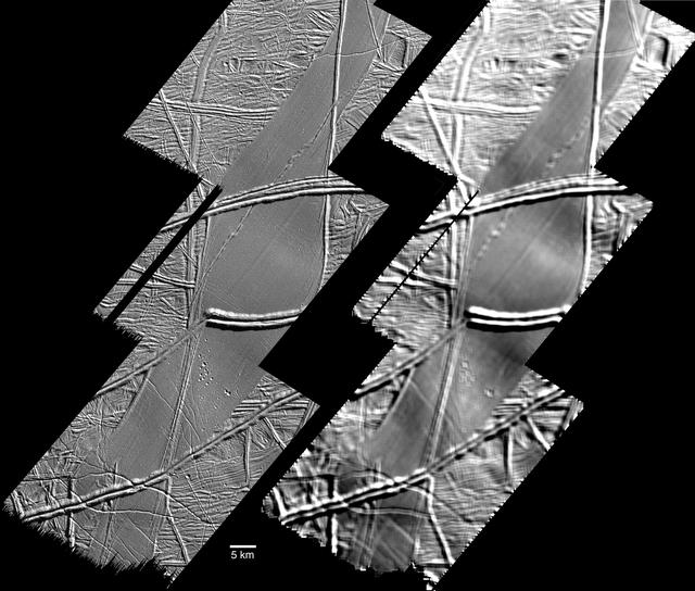 NASA image: Folds on Europa
