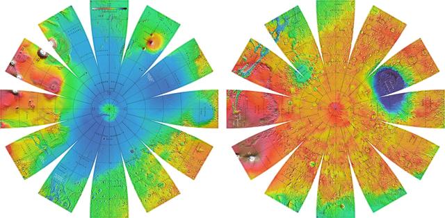 NASA image: Mars Orbiter Laser Altimiter MOLA Globe