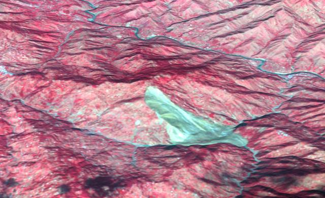 NASA image: Landslide in Kashmir 3-D Perspective