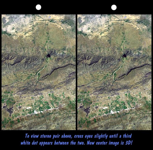 NASA image: SRTM Stereo Pair: Haro and Kas Hills, India
