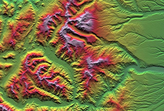This depiction of an area south of San Martin de Los Andes, Argentina, is the first Shuttle Radar Topography Mission SRTM view of the Andes Mountains, the tallest mountain chain in the western hemisphere.