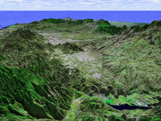 NASA image: Perspective View with Landsat Overlay, San Jose, Costa Rica