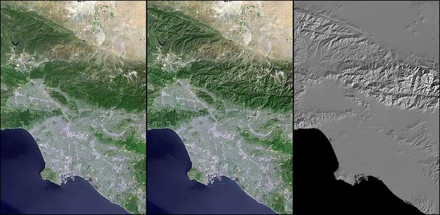 Digital elevation models DEMs, such as those produced by NASA Shuttle Radar Topography Mission SRTM, allow user-controlled visualization of the Earth landforms that is not possible using satellite imagery alone.