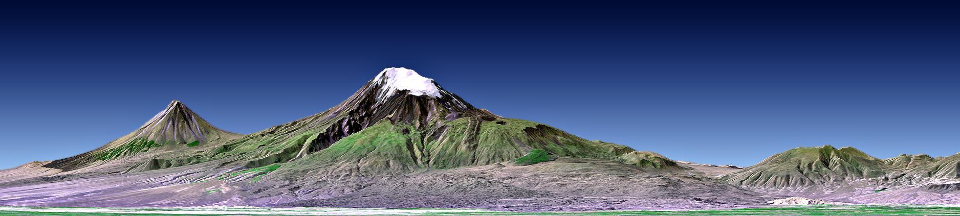 This perspective view shows Mount Ararat in easternmost Turkey, which has been the site of several searches for the remains of Noah Ark.