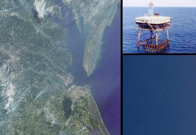 The Chesapeake region as seen by NASA Terra satellite, near local noon on July 17, 2001 Terra orbit 8407. 