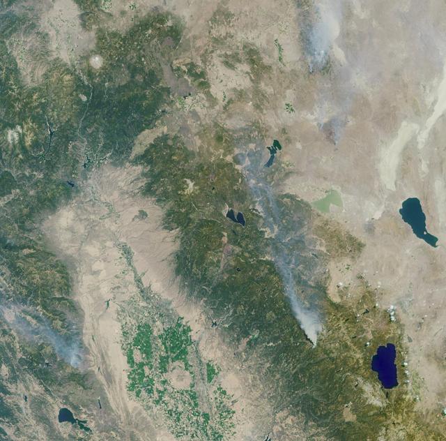 NASA image: A Panoramic View of the Emigrant Gap Fire, California