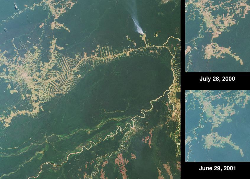 Rio Brancois the capital of the Brazilian state of Acre and is situated near the border with northeastern Bolivia. This image from NASA Terra satellite was acquired on July 28, 2000.