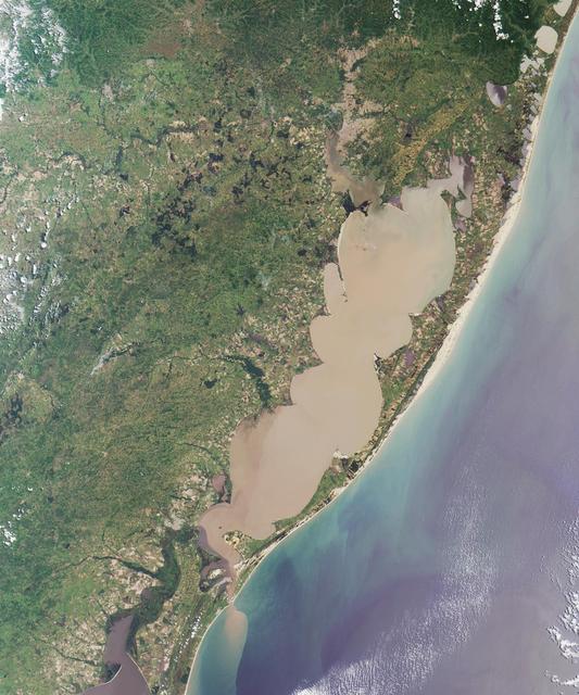 NASA image: Where on Earth...? MISR Mystery Image Quiz #6:<br .>Lagoa dos Patos
