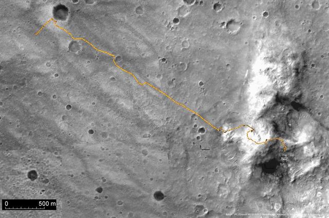 Spirit Traverse Map, Sol 680