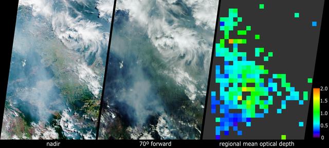 NASA image: Smoke over Rondonia, Brazil
