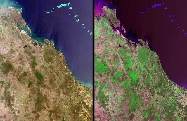 Queensland, Australia. This image, acquired on November 19, 2001 from NASA Terra satellite, is MISR Mystery Image Quiz #11.