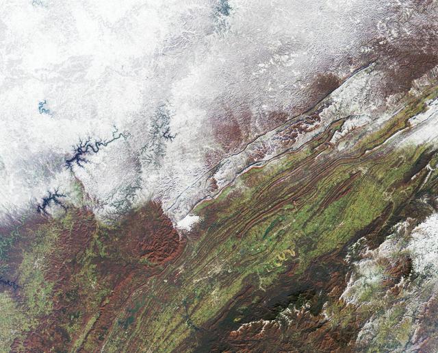 NASA image: Snowfall in Southern Appalachia