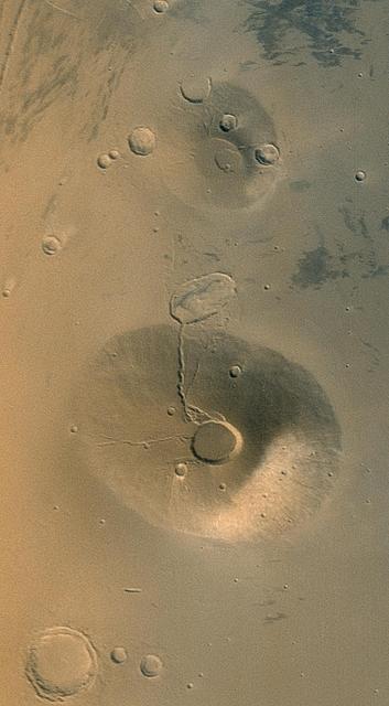 Volcanoes Ceraunius Tholus and Uranius Tholus