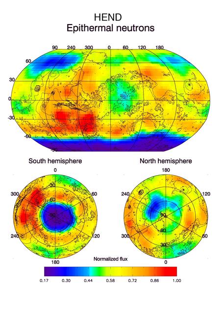 NASA image: HEND Maps of Epithermal Neutrons
