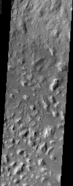 Among the many varied landscapes on Mars the term chaos is applied to those places that have a jumbled, blocky appearance, like in this image from NASA Mars Odyssey spacecraft.