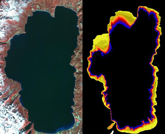 NASA image: NASA Images Show Decreased Clarity in Lake Tahoe Water
