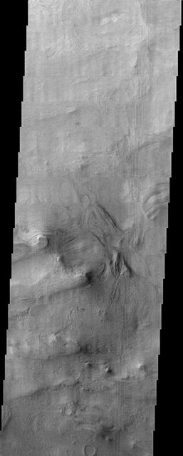 With a diameter of roughly 2,000 km 1,243 miles and a depth of over 7 km more than 4 miles, the Hellas Basin, shown in this image from NASA Mars Odyssey spacecraft, is the largest impact feature on Mars.